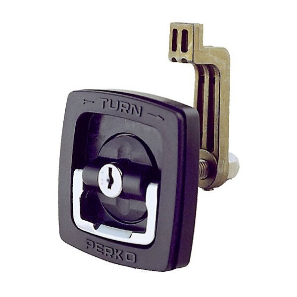 Perko 1031DP1BLK Flush-Mount Locking Latch with Polymer Face for 1-5/8" Hole - Black